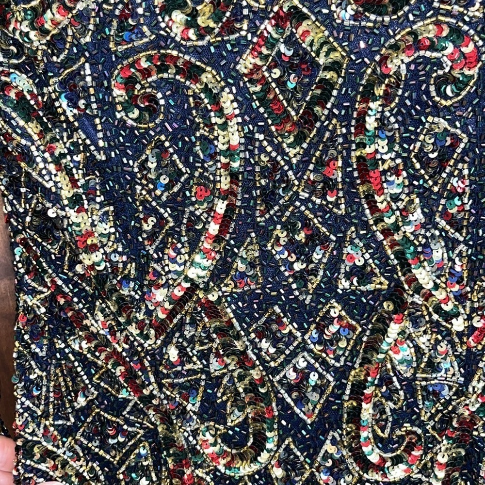 Exquisite fully beaded PRIMAVERA COUTURE long sleeve mini dress formal size 6 - Picture 16 of 16